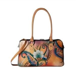 Anuschka Hand Painted Floral Women’s Leather Purse Shoulder
